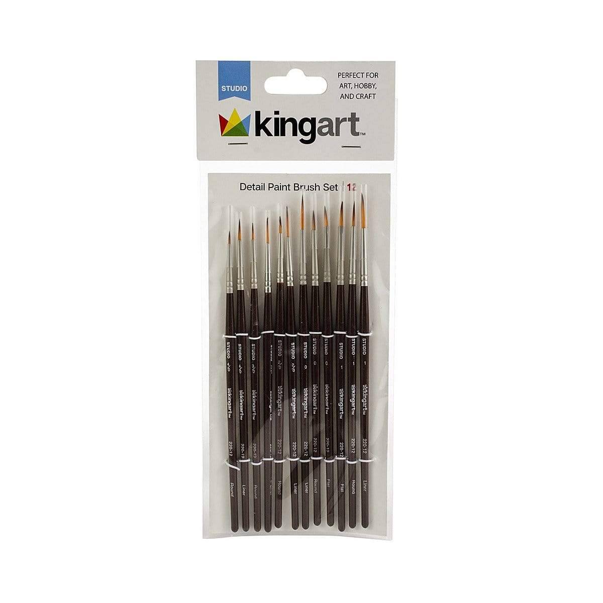 Kingart Paint Brush Set 12/Pkg - Detail